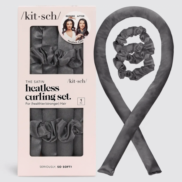 Satin Heatless Curling Set - Charcoal