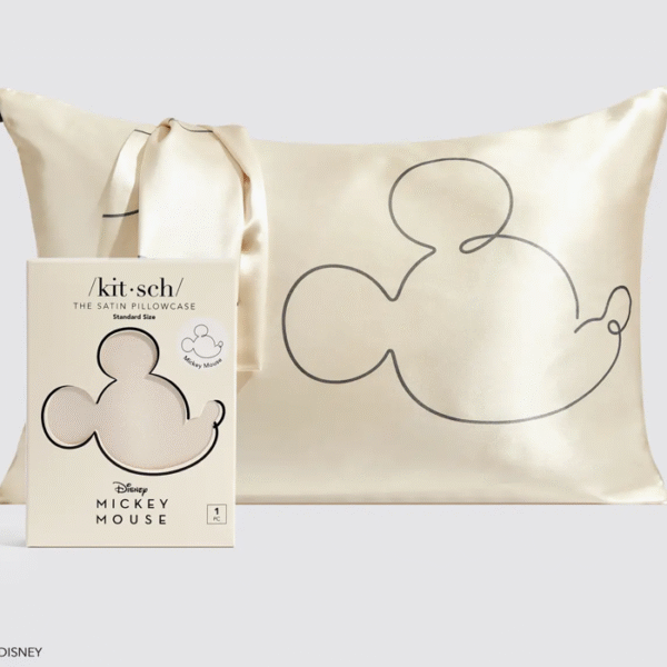 Kitsch & Mickey Satin Pillowcase Mr. Mouse -Cream