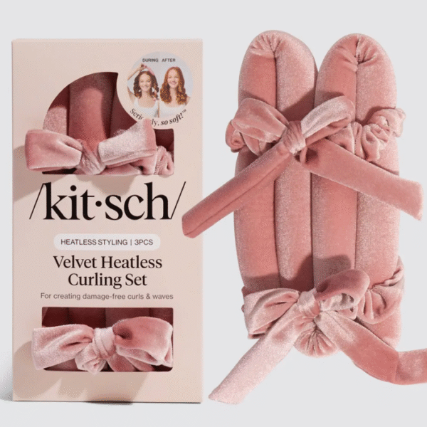 Terracotta Velvet Heatless Curling Set